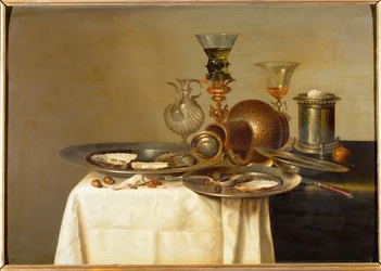 Copas y ostras (óleo sobre madera de roble)
