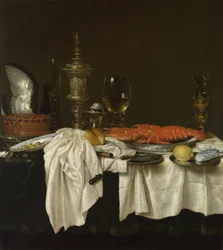 Naturaleza muerta con una langosta, c. 1650-1660