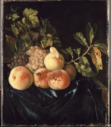 Naturaleza Muerta con Duraznos y Uvas