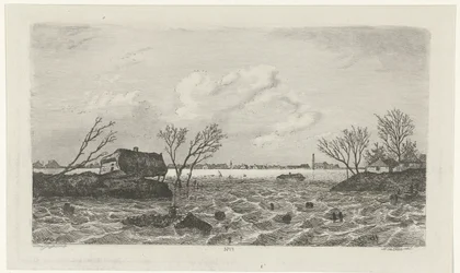 Brecha de dique en Dreumel, 1855