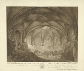 Bóveda del castillo de Vredenburg La bóveda subterránea del castillo de Vredenburg en Utrecht (título sobre el objeto)