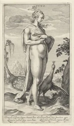 Juno con pavo real. Juno (título en el objeto). Juicio de Paris (título de la serie)