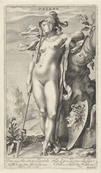 Minerva junto a un árbol Palas (título sobre el objeto) Sentencia de París (título de la serie)