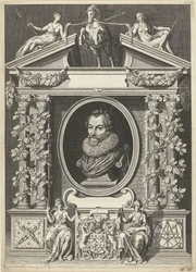 Retrato de Gerard Thibault en un marco arquitectónico
