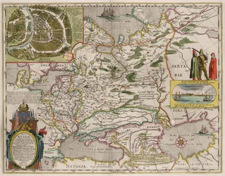 Mapa de Rusia y Moscú De: Theatrum Orbis Terrarum..., 1645