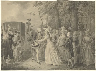 Encuentro de la princesa Guillermina con su hermano el rey Federico III de Prusia en Kleve, 1788