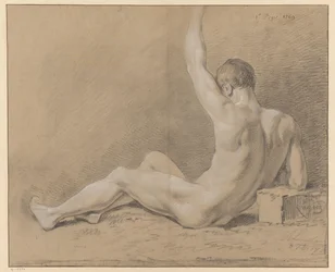 desnudo masculino sentado, visto de espaldas (1er premio 1769)