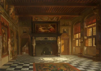 El salón de bodas en el Ayuntamiento de Amberes, 1852