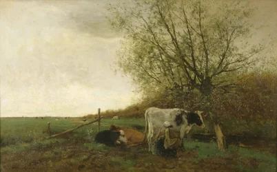 Hora de ordeñar (óleo sobre lienzo)