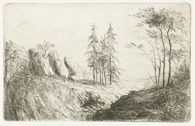 paisaje de montaña con árboles