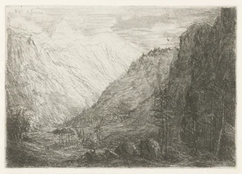 Vista del valle de la montaña