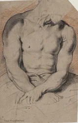 Cristo coronado de espinas. El torso de Cristo. Según Van Dyck