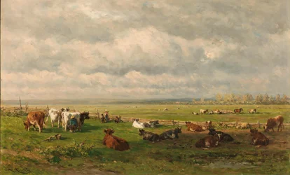 Paisaje de pradera con ganado
Paisaje de pradera con ganado