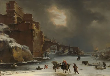 Murallas en invierno, c.1650-70 (óleo sobre lienzo)