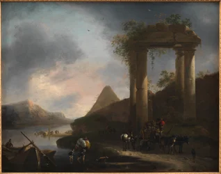 Paisaje italiano con ruinas clásicas