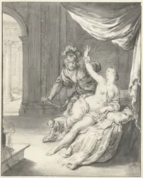 Tarquinio amenaza a Lucrecia