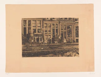 Vista de Oude Waal en Ámsterdam
Oude Waal con la colada de las hermanas Veltkamp (título original)