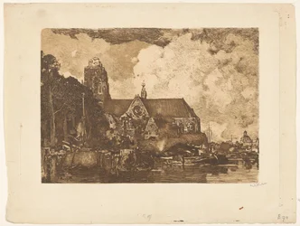 Vista de la Grote Kerk en Dordrecht