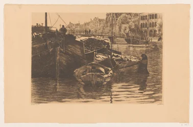 Barcos de turba en el Oude Schans de Ámsterdam