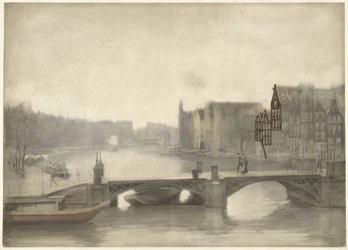 Vista del Binnen-Amstel en la niebla