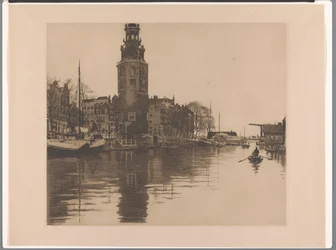 Vista de la Montelbaanstoren en Ámsterdam
Oude Schans con Montelbaanstoren y barco de remos (título original)