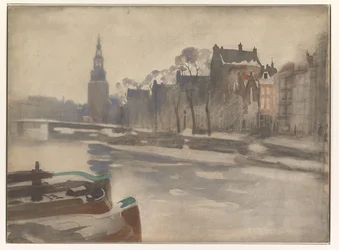 Vista del Oude Schans a la torre de Montelbaan