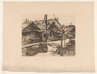 Árbol Pisang en un kampong de Buitenzorg