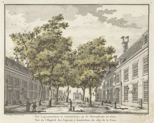 Vista del patio de la Leprozenhuis de Ámsterdam