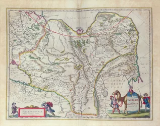 Mapa de Siberia y China de Le Theatre du Monde o Nouvel Atlas, 1645