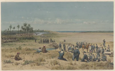 La captura de Toemoelit durante la expedición de Samalangan, 26 de agosto de 1877