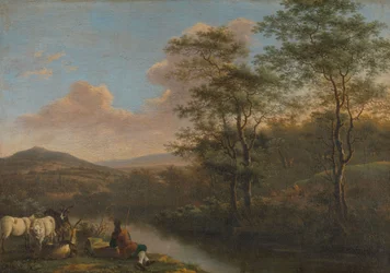 Paisaje italiano con Herdman descansando
