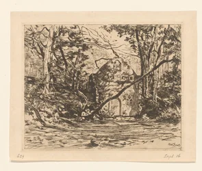 Ruina en un bosque
Ruina con árbol arrancado (Lage Vuursche) (título original)