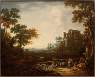 Paisaje con ruinas y figuras