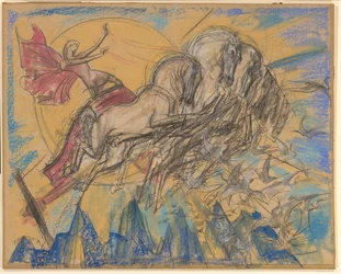 El dios del sol Apolo en su carro