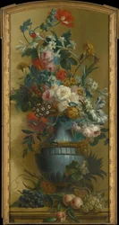 Flores en un jarrón azul, siglo XVIII