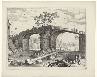 Puente sobre un río Paisajes italianos (título de la serie)