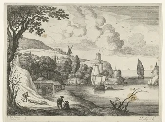 Pueblo junto a una bahía Paisajes italianos (título de la serie)