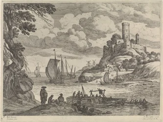 Vista al puerto con barcos