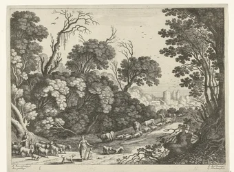Pastores con el rebaño Paisajes italianos (título de la serie)