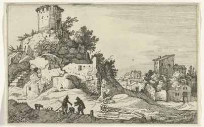 ruina de una torre Ruinas romanas y paisajes costeros (serie 1) (título de la serie)
