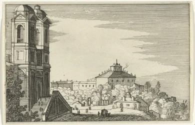 Trinità dei Monti en Roma Romeinse ruïnes en kustlandschappen (serie 1) (título de la serie)