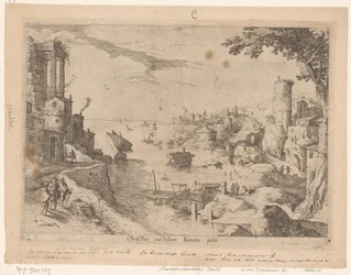 Paisaje con los discípulos de Emaús
Christus castellum Emaus petit (título en el objeto)
Paisajes italianos con escenas bíblicas (título de la serie)