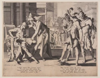 Cambises ordenando desollar, lámina 6 de Tronos de Justicia (Thronus Iustitiae)