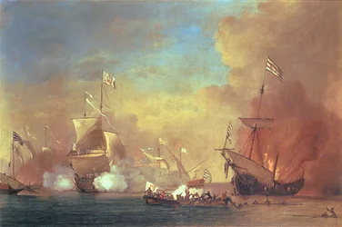 Piratas berberiscos atacando un barco español