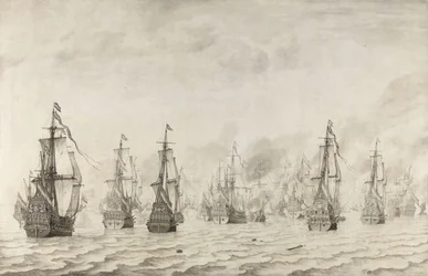 La batalla de Dunkerque
La batalla naval contra los españoles cerca de Dunkerque, 18 de febrero de 1639