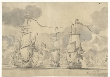 Batalla de Lowestoft el 13 de junio de 1665