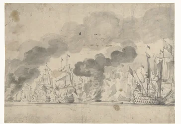 Batalla naval de Lowestoft el 13 de junio de 1665