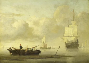 Barcos cerca de la costa durante una calma