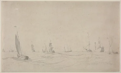 Barcos en un Mar Agitado, 1665