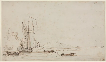 Yate recibiendo saludo, c. 1700